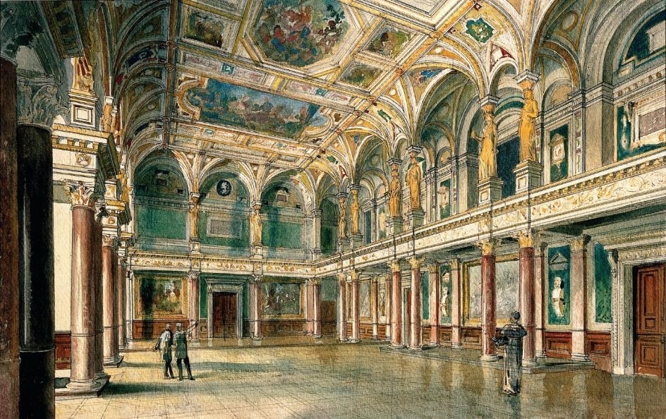 MTA Székház Díszterem Schickedanz Albert: Terv a Díszterem festéséhez, I. változat, 1886, MTA Művészeti Gyűjtemény